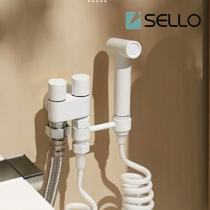 One In Two Out Cream White Toilet Flush Spray Gun