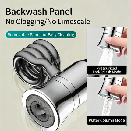 Magnetic Kitchen Faucet Extender - Retractable Pull-Out Backwash Anti-Splash Nozzle Adapter