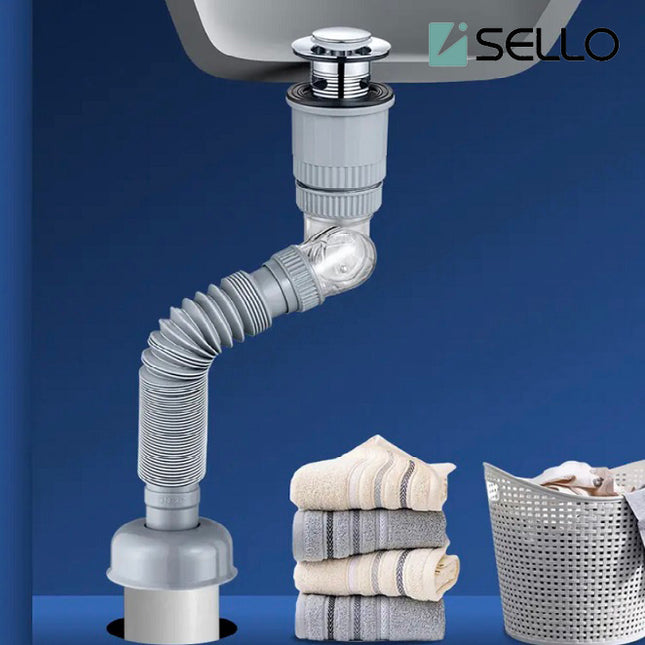 Sink Drain Flexible P-Trap with Anti-odor Check Valve