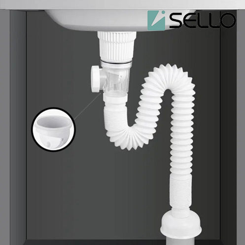 Manguera de drenaje para lavabo, manguera de alcantarillado, a prueba de fugas, ahorra espacio, desodorante