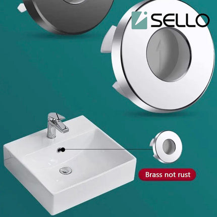 Sink Basin Trim Overflow Cover Brass Insert In Hole Round Caps